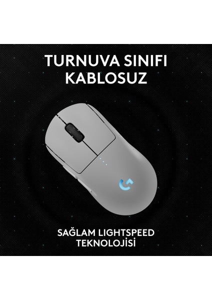 Pro 2 Lıghtspeed Hero 2 32K Dpı Sensör 500+ IPS Pc/mac Için Kablosuz Oyun Mouse'u, Beyaz