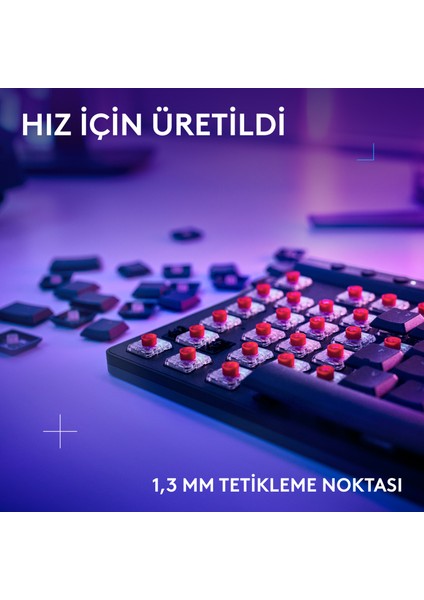 G915 x Lıghtspeed Tkl Rgb Aydınlatmalı Pc ve Mac ile Uyumlu Kablosuz Ingilizce Oyun Klavyesi, Siyah