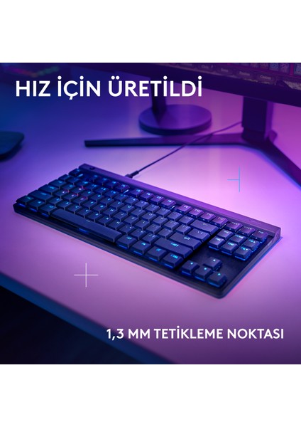 G915 x Lıghtspeed Tkl Rgb Aydınlatmalı Pc ve Mac ile Uyumlu Kablosuz Ingilizce Oyun Klavyesi, Siyah