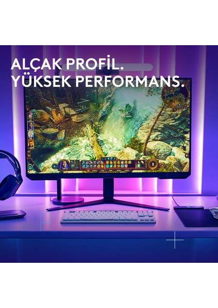 G515 Lıghtspeed Tkl Düşük Profilli Kablosuz Lıghtsync Rgb Ingilizce Oyun Klavyesi, Beyaz