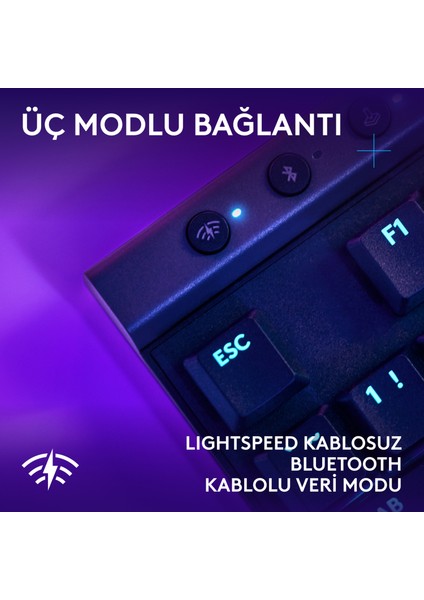 G515 Lıghtspeed Tkl Düşük Profilli Kablosuz Lıghtsync Rgb Ingilizce Oyun Klavyesi, Siyah