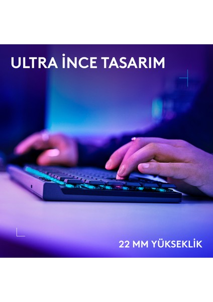 G515 Lıghtspeed Tkl Düşük Profilli Kablosuz Lıghtsync Rgb Ingilizce Oyun Klavyesi, Siyah