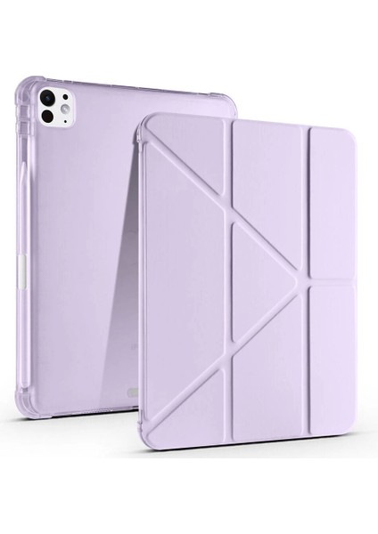 Apple Ipad Pro 11 2024 Kılıf Tri Folding Kalem Bölmeli Standlı Kapaklı Kılıf