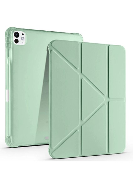 Apple Ipad Pro 11 2024 Kılıf Tri Folding Kalem Bölmeli Standlı Kapaklı Kılıf