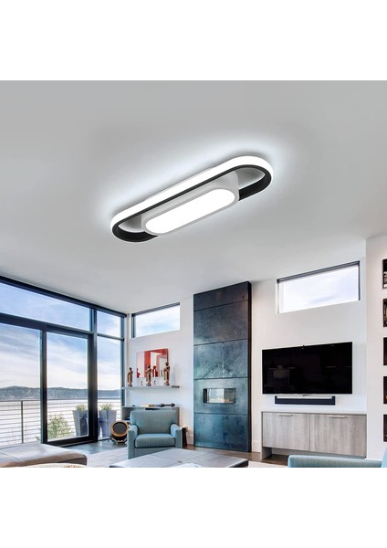 Modern LED Tavan Işığı, 24W 1800LM Akrilik Dikdörtgen Tavan Işığı, Oturma Odası, Yatak Odası, Mutfak, Koridor, Stüdyo Için Soğuk Beyaz Işık 6000K (Yurt Dışından)