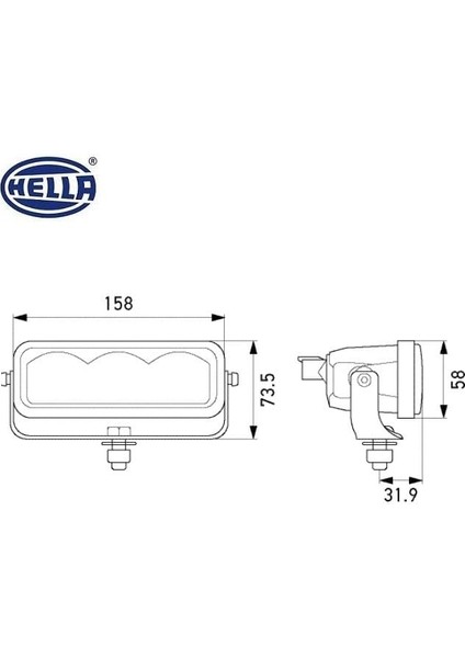 10V-30V LED Bar Off-Road (Uzun Mesafe) (3 Ledli) (158*73.5*58 Mm)