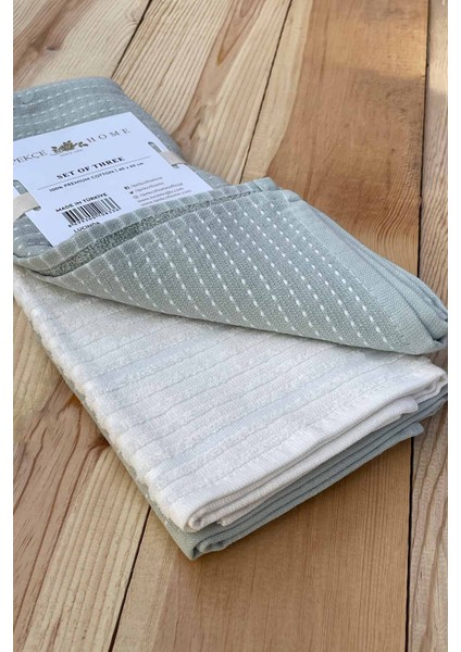 Ipekçe Home %100 Pamuk Dokulu 3’lü Mutfak Havlusu 40X65
