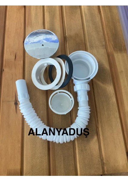 Flat Duş Teknesi Sifonu Krom Kapak 90'lık 32LİK Çıkışlı