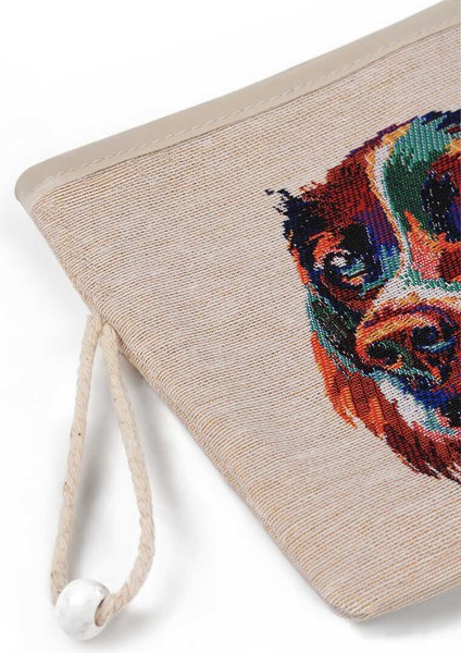 Köpek Desen Goblen Cüzdan