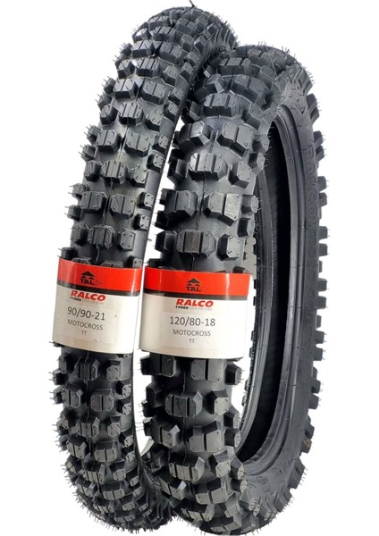 Ralco Tyres Enduro Lastik Takımı 120/80-18 ve 90/90-21 Tt + Iç Lastik Set(Ön ve Arka)