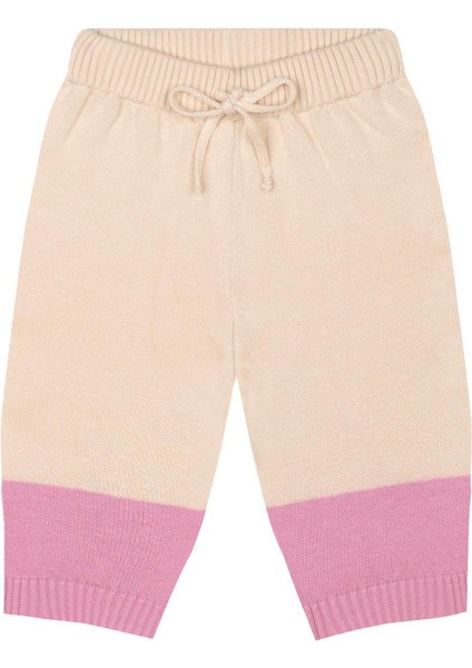 Pembe Kontrastlı Krem Triko Set modelleri