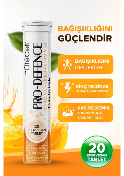 Pro Defence Vitamin C + Çinko + Vitamin D3 - Takviye Edici Gıda