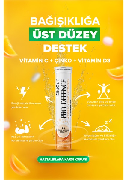 Pro Defence Vitamin C + Çinko + Vitamin D3 - Takviye Edici Gıda fiyatları