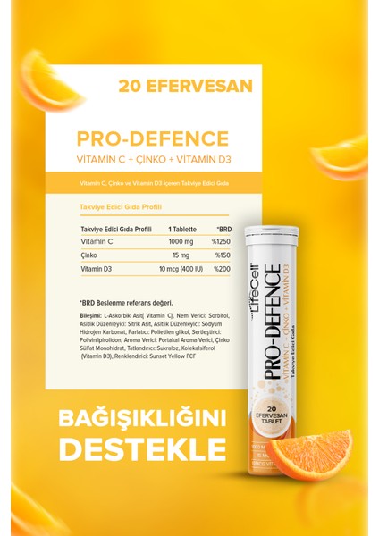 Pro Defence Vitamin C + Çinko + Vitamin D3 - Takviye Edici Gıda modelleri
