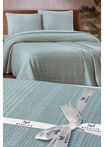 Ipekçe Home Mdl Fitted Lüks Kutulu 4 Parça Organik Pamuk Çift Kişilik Pike Takımı