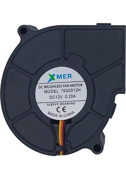 75X75X30MM Salyangoz 12V 0.20A 3p Xmer Fan
