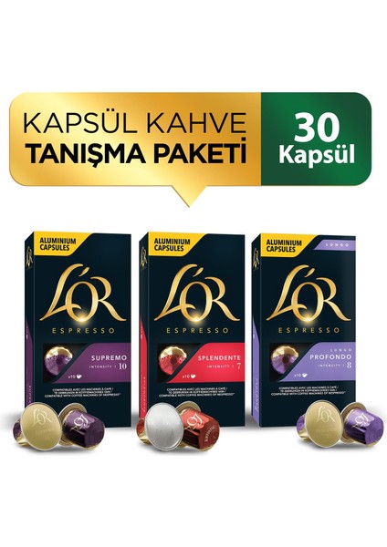 L'or Nespresso Uyumlu Kapsül Avantaj Paketi (L'or Supremo + L'or Splendente + L'or Lungo)