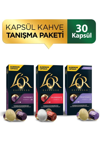 L'or Nespresso Uyumlu Kapsül Avantaj Paketi (L'or Supremo + L'or Splendente + L'or Lungo)