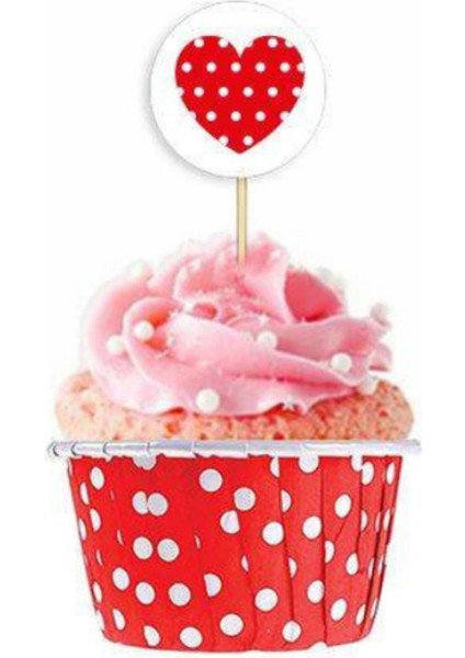 Kırmızı Puantiyeli Muffin Kağıt Kapsül 25 Adet 50X39 mm fiyatları