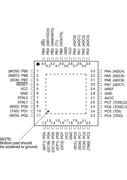ATMEGA16A-AU Smd 8-Bit 16MHZ Mikrodenetleyici Tqfp-44
