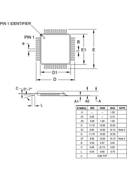 ATMEGA16A-AU Smd 8-Bit 16MHZ Mikrodenetleyici Tqfp-44