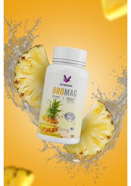 BroMag Bromelain Magnezyum Kompleks - Vitamin B6 60 Tablet