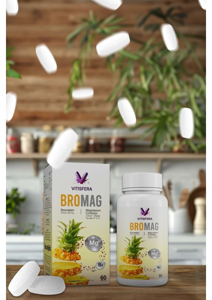 BroMag Bromelain Magnezyum Kompleks - Vitamin B6 60 Tablet