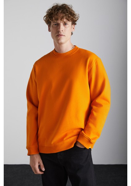 Adams Erkek Safran Sarı Sweatshirt