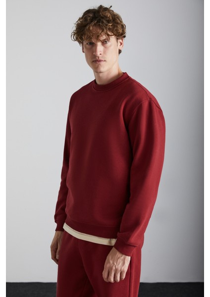 Adams Erkek Bordo Sweatshirt