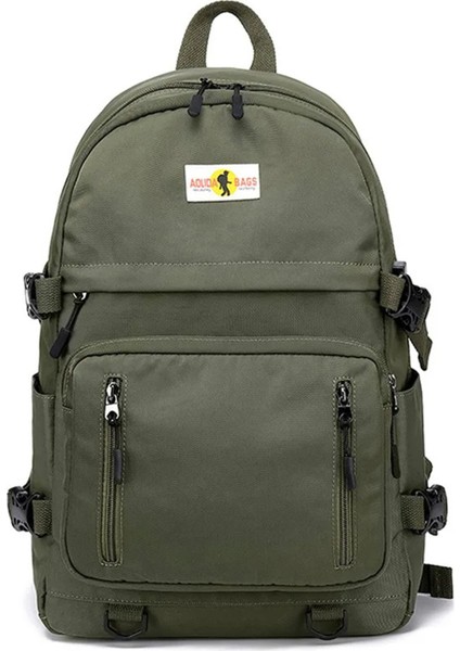 Laptop Bölmeli, USB Şarz Çıkışlı Su Geçirmez Unisex Sırt Çantası Haki SRT5013