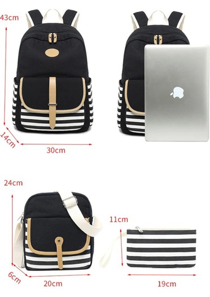 Unisex Çanta Seti (Laptop Bölmeli Sırt Çantası, Çapraz Çanta, Telefon Çantası) Lacivert SRT8893-1 fırsatları