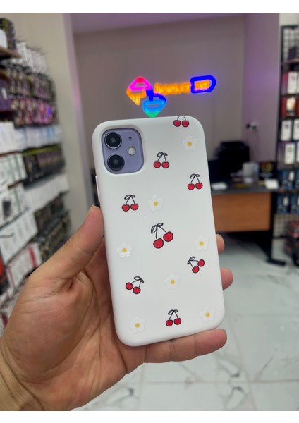 Iphone 11 Desenli Lansman Kılıf Beyaz