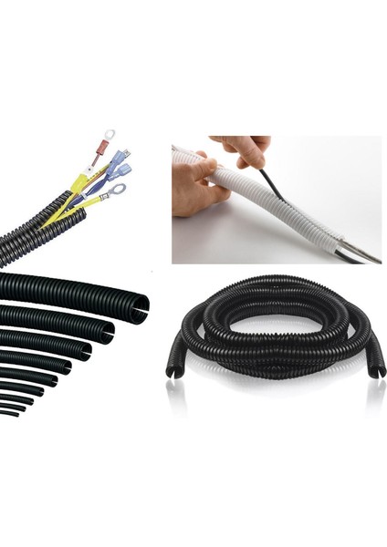 2.5 Metre 19MM Kablo Tesisat Gizleme Düzenleme Spiral Yarıklı Hortumu fırsatları