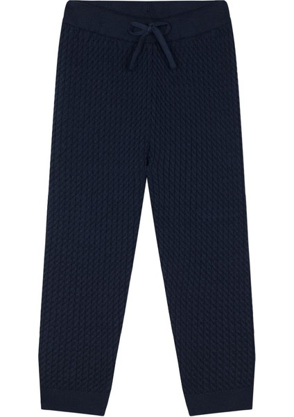 Fil Nakışlı Lacivert Balıksırtı Kazak ve Pantolon modelleri