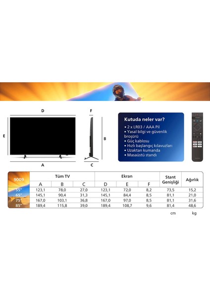 The Xtra 55PML9009/12 55'' 139 Ekran Uydu Alıcılı 4K Ultra HD  MiniLED Ambilight LED TV