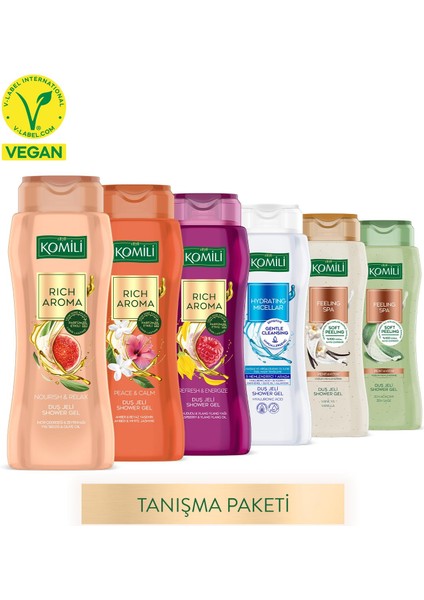 Duş Jeli Tanışma Paketi 6'lı Set - Yeni Seri - Vegan - 6 x 500 ml