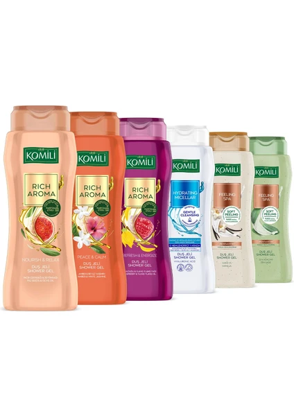 Duş Jeli Tanışma Paketi 6'lı Set - Yeni Seri - Vegan - 6 x 500 ml