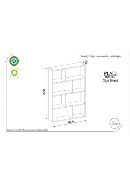 Plaid Kitaplık Ceviz fiyatları