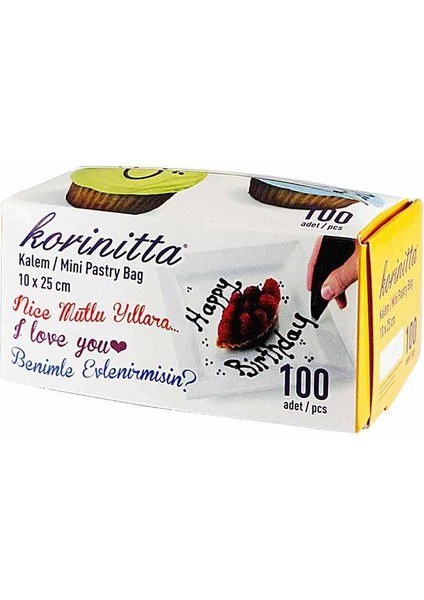 Mini Kalem Şanti ve Jöle Torbası 100 Adet