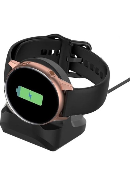 Samsung Galaxy Watch 4 (46MM) USB Şarj Kablosu + Silikon Şarj Standı Tutucu