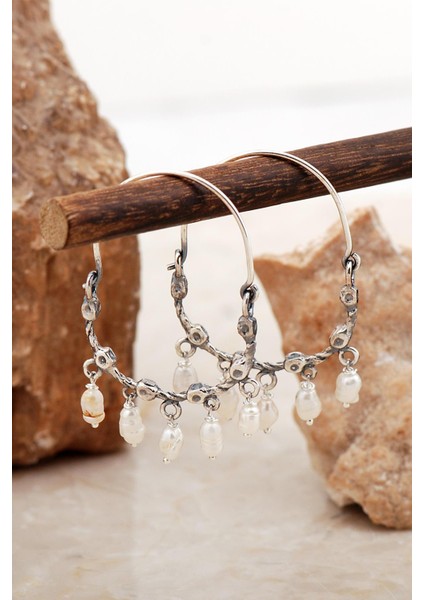 Tasarım Sallantılı Incili Gümüş Küpe 6996 fiyatları