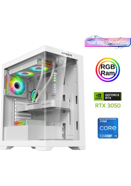 Xsr797 I5 12400F 16GB Ram 512GB M.2 Nvme SSD RTX3050 24"curved 180Hz Sıvı Soğutma Oyunucu Bilgisayarı fiyatları