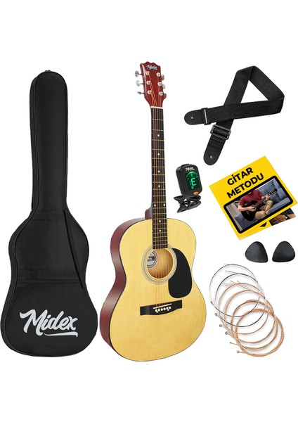RG-530NT Natural 40 İnç Akustik Gitar Seti 4/4 Yetişkin