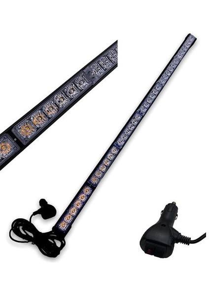 9V-36V LED Bar Off-Road Sarı Çakarlı (15 Fonksiyonlu) (Çakar Tepe Lamba) (90 Cm)
