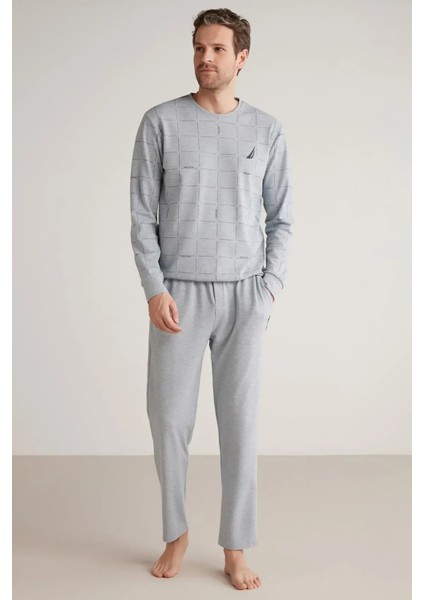 Yumuşak Dokulu Uzun Kol Erkek Pijama Takım M611