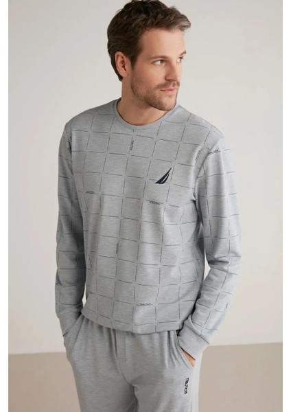 Yumuşak Dokulu Uzun Kol Erkek Pijama Takım M611