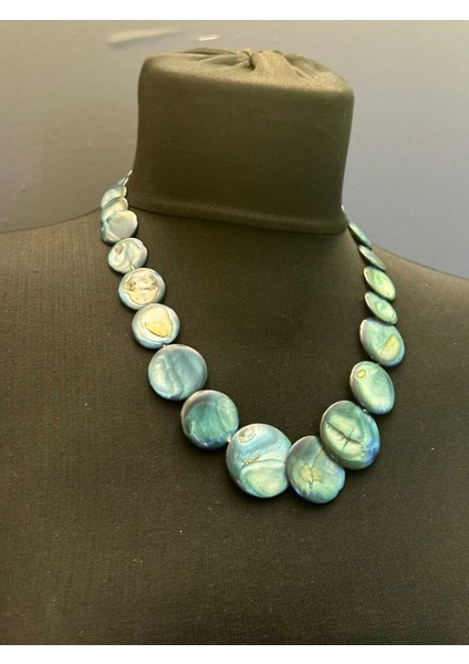 Sedef Cam Taşlı Tasarım Kadın Kolye Boy 24 cm fiyatları