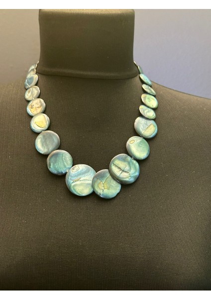 Sedef Cam Taşlı Tasarım Kadın Kolye Boy 24 cm modelleri