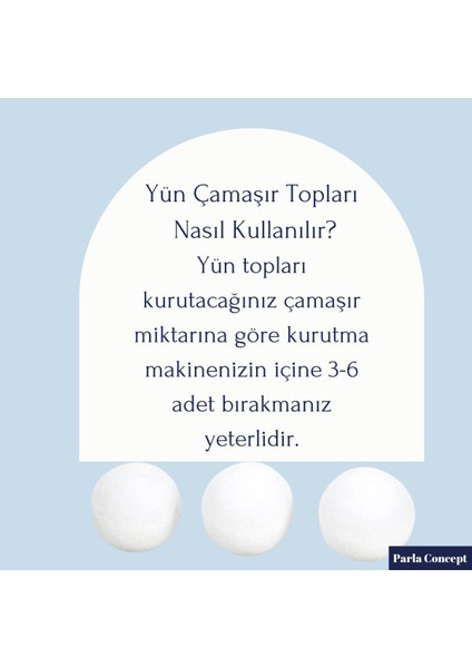 Yün Kurutma Topu - Büyük Boy- Doğal Çamaşır Yumuşatıcı - 3 Adet - 7 cm Xl
