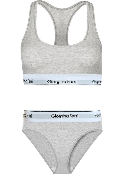 Giorgina Ferri 2’li Set Kadın Günlük Kullanıma Uygun Spor Bralet + Slip Külot Elsa